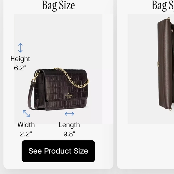 Kate Spade Madison Bag And Card Holder In Metallic Croc Hot Fudge - Picture 7 of 16